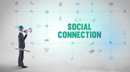 Engineer working on a new social media