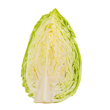 Cut cabbage isolated on white background