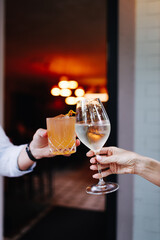 people drink wine and cocktails