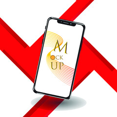 Mobile Phone with Shadow for business smartphone and Outline  with blank screen isolated on white background. Mockup to showcase mobile web-site design or screenshots your applications. 