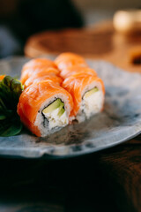 sushi with salmon