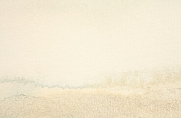 Abstract watercolor flow blot  painting. Beige color canvas texture horizontal paper background.