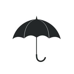 Gray umbrella flat style isolated on white background.Vector illustration