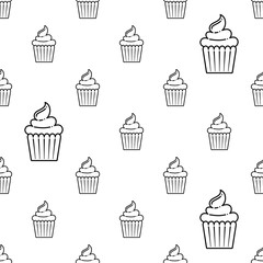Cupcake Icon Seamless Pattern Y_2207001