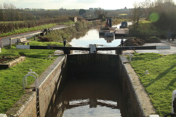 Maunsel lock on the Bridgewater and Taunton Canal in Somerset. It opened in 1827 and linked the...