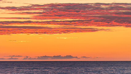 Orange sunset over the sea