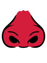 Rote große Nasenlöcher Nase 