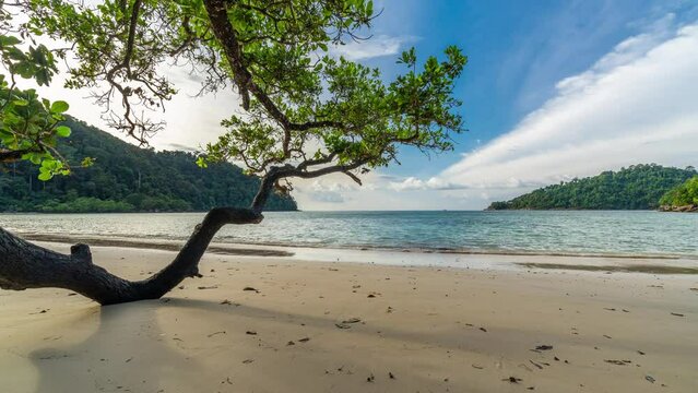 4k footage: Beautiful Mai Ngam beach, Surin island national park, Pang Nga, Thailand
