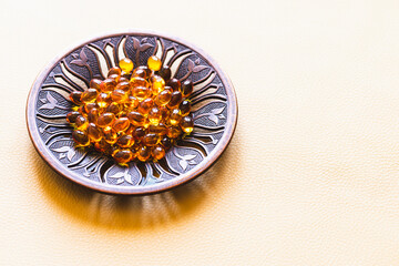 Vitamin D3 capsules. Medicine vitamins and dietary supplements. Selective focus. Close up of oil filled capsules suitable for: fish oil, omega 3, omega 6, omega 9, vitamin A, vitamin D, vitamin D3