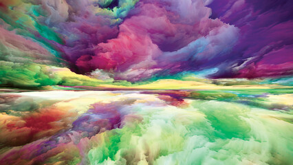 Obraz na płótnie Canvas Vibrant Land and Sky