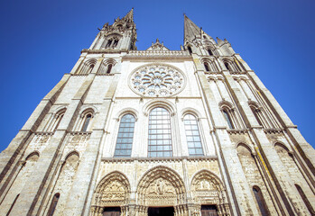 Fototapeta na wymiar Cathedral of Our Lady of Chartres , France, exteriors