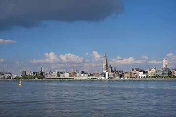Fotobehang Antwerpen Skyline - Fluss Schelde © Lukas Köhler