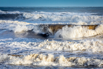 Big waves pattern breaking, Rio Grande do Sul, Southern Brazil