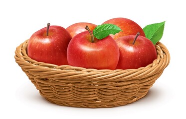 りんご リンゴ イラスト リアル セット かご