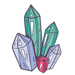 Magic boho crystals occult mystic composition concept. Vector flat graphic design illustration