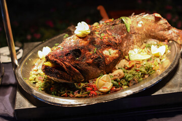 Self Service Catering Kitchen in Egyptian Restaurant of Marsa Alam, Egypt
