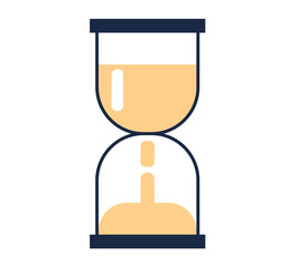 Hourglass line art isolated on white background icon. Vector flat graphic design element illustration