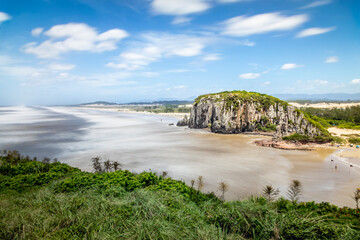 Above cliffs in Torres Beach, Rio Grande do Sul, Southern Brazil - long exposure