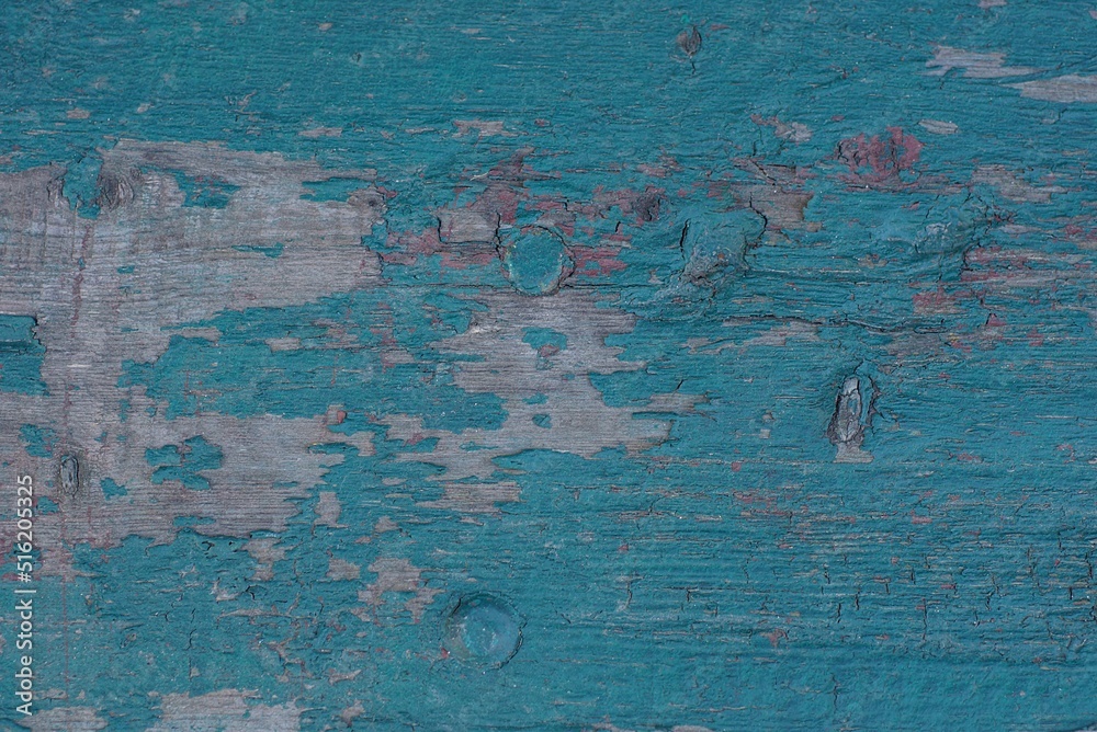 Sticker blue gray wooden texture from old shabby board in the wall