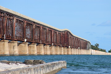 Old railroad over ocean