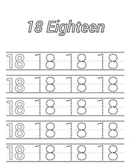 Number tracing worksheets