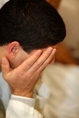 Fototapeta premium Allawiyya sufi tariqa (brotherhood) gathering. Prayer