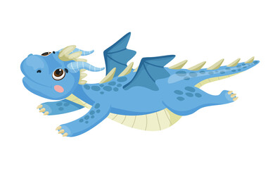 Cute dragon in cartoon style. Children's illustration.
