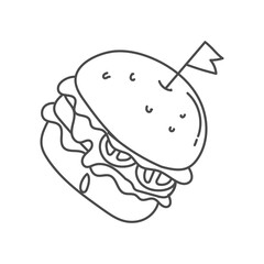 burger sandwich hand draw vector illustration suitable for restaurant or food business