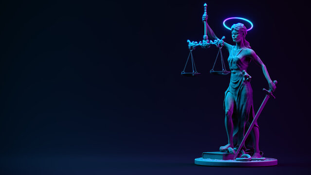 Themis Statue Justice Law Lawyer Business Concept. 3d Render illustration