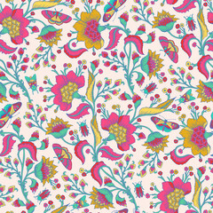 INDIAN PAISLEY FLORAL SEAMLESS PATTERN