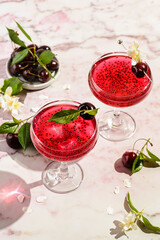 cherry drink with chia seeds