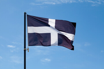 Flag of Cornwall waving