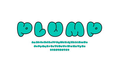 Сomic font, alphabet in the cartoon style, uppercase letters and numbers, vector illustration 10EPS