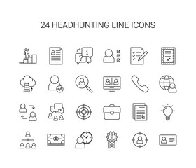 Line icon set. Headhunting pack. Vector Illustration