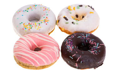 donuts in glaze isolated