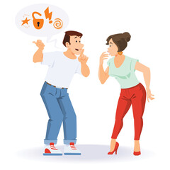 Lively discussion. Illustration for internet and mobile website.