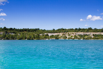 Karlstrup kalkgrav lake a chalk pit in Denmark