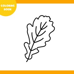 Coloring book, futumn leaves kid game.