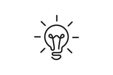 Idea symbol creative concept. Light bulb light vector icon. Power and energy sign.