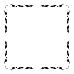 Calligraphic Hand Drawn Floral Frame. Doodle Elegant Calligraphy Design Element. Vector Illustration.