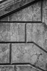 Abstract Background  of a Block Staircase Wall in Black and White.