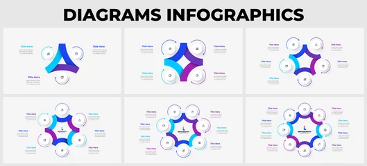 Foto op Plexiglas Cyclusdiagram met 3, 4, 5, 6, 7 en 8 opties of stappen. Dia& 39 s voor zakelijke presentatie. Abstracte infographics © abert84