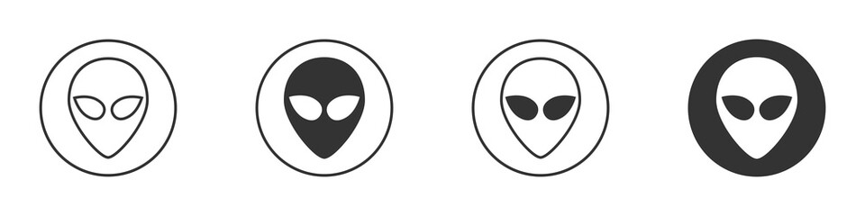 Extraterrestrial alien face or head symbol. Vector illustration.