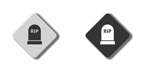 Rip grave icon. Tombstone symbol. Headstone sign. Flat vector illustration.