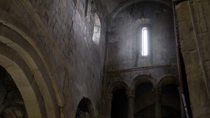 Ethereal light coming through the gothic church window