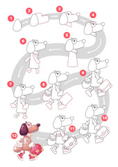 Cartoon character animal banker dog - drawing tutorial