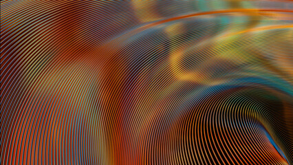 Colorful rainbow metal curves - hi-tech digital background - abstract 3D illustration