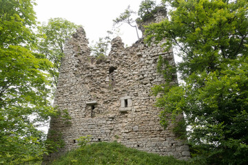 Fototapeta na wymiar Detail of ruin castle in Czech landscape 