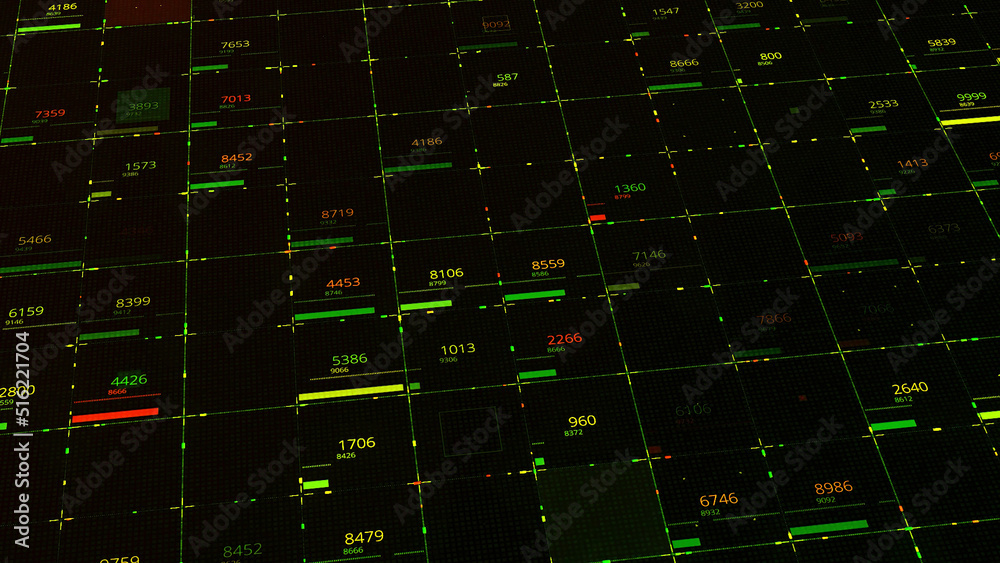 Poster futuristic technological abstract motion background, seamless loop. animation. elements of financial