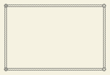 Old frame. Retro ornamental frame, vintage rectangle ornament, ornate border. Decorative antique museum picture borders or deco devider